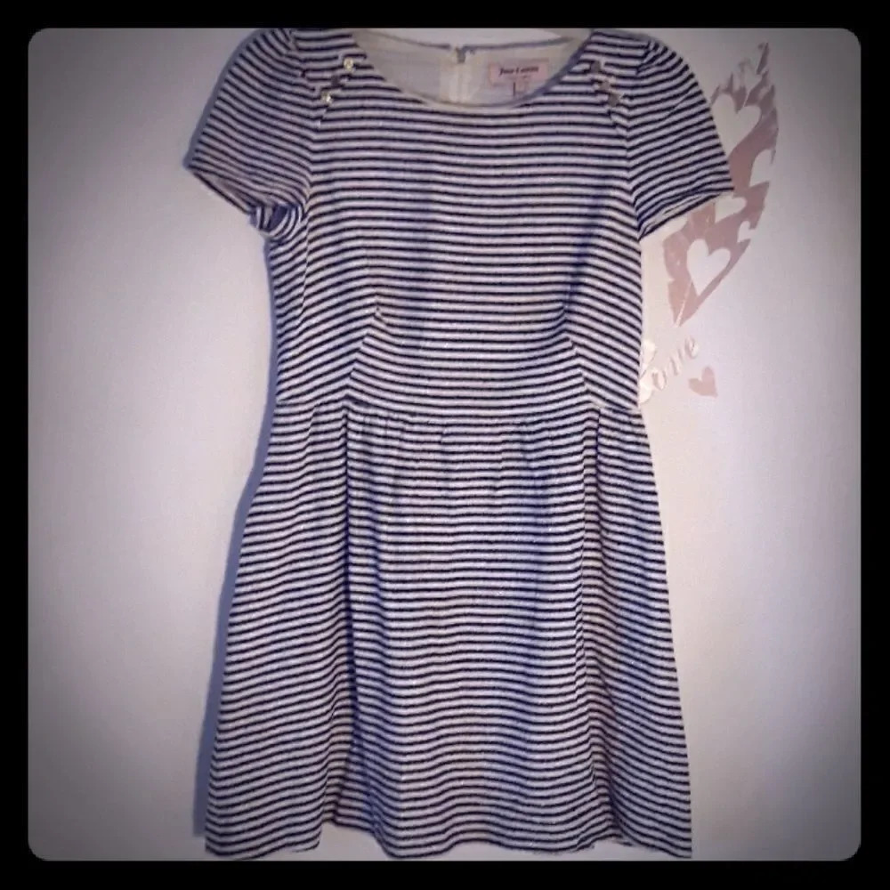 Juicy Couture Navy & White Striped Dress 6